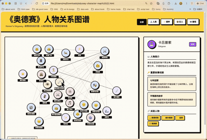 The revised draggable neo-brutalist Odyssey graph