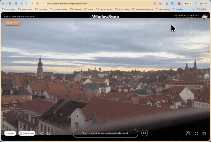 Switching to a view from Altenburg on WindowSwap